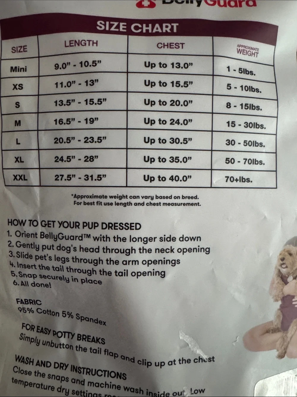 BellyGuard Dog Recovery Garment • No Cone Comfort • Size Small 8-15lbs Maroon